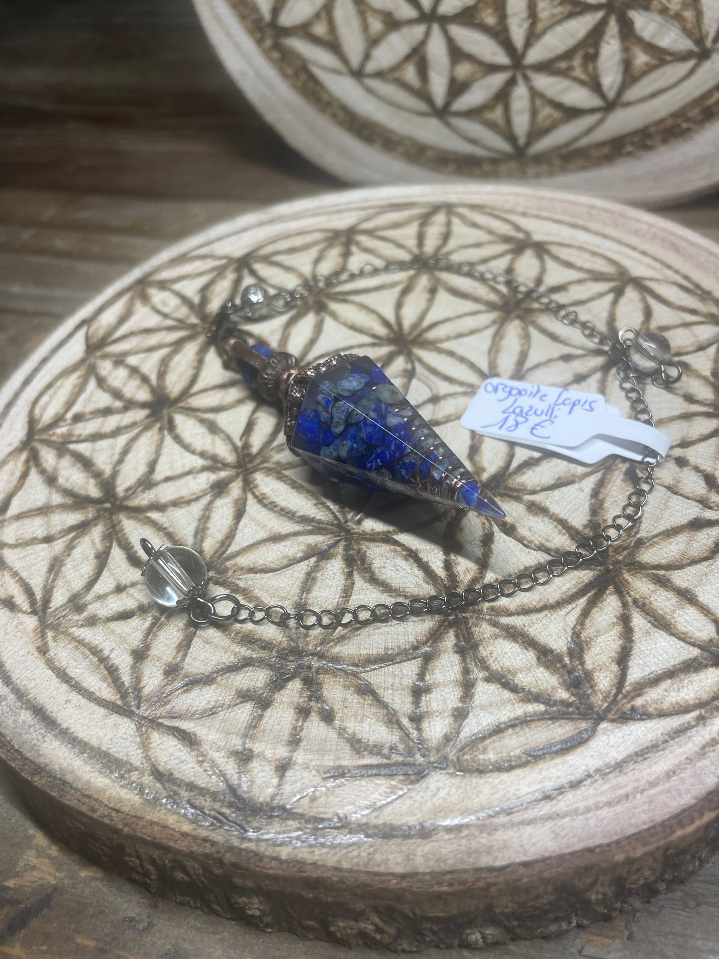 Pendule Orgonite et Lapis lazuli