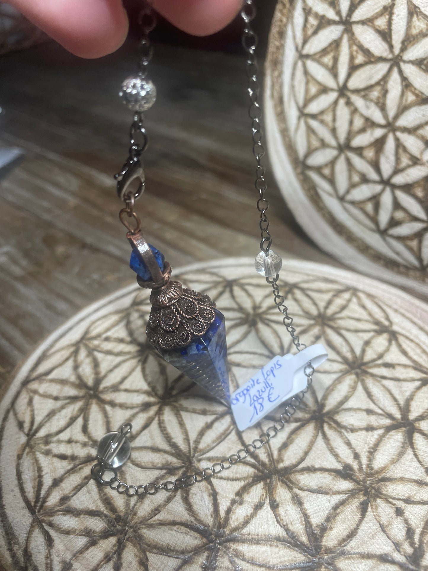 Pendule Orgonite et Lapis lazuli