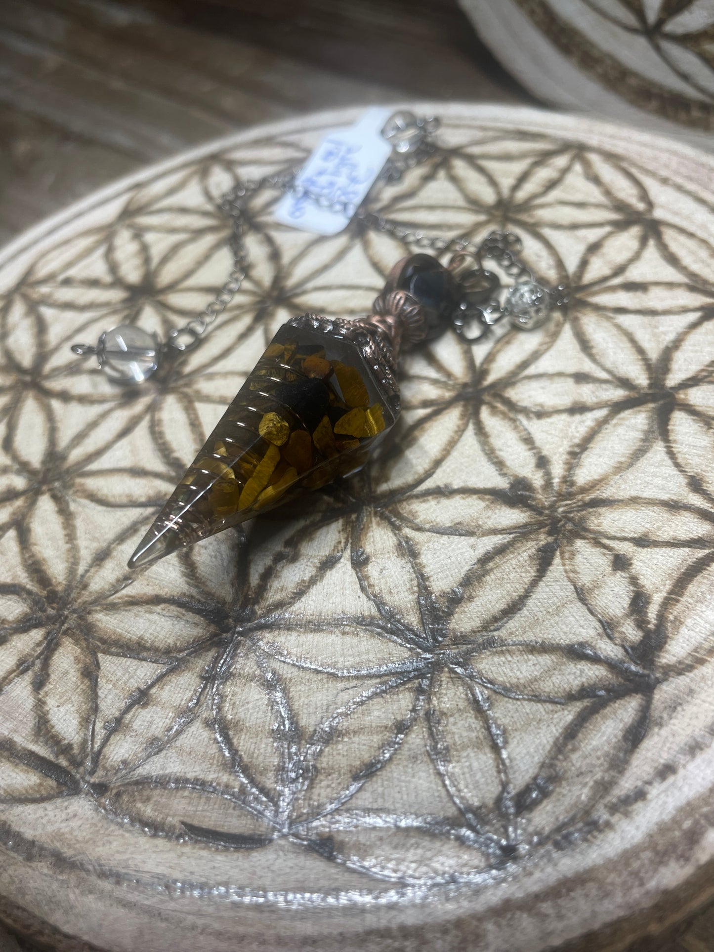 Pendule Orgonite et oeil de tigre