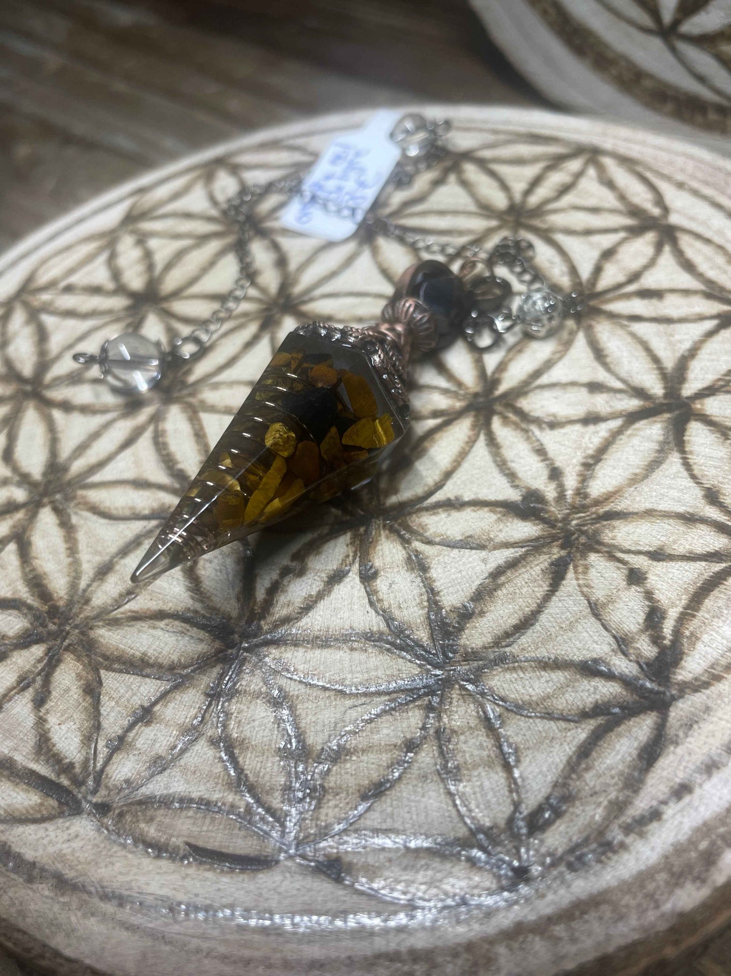 Pendule Orgonite et oeil de tigre