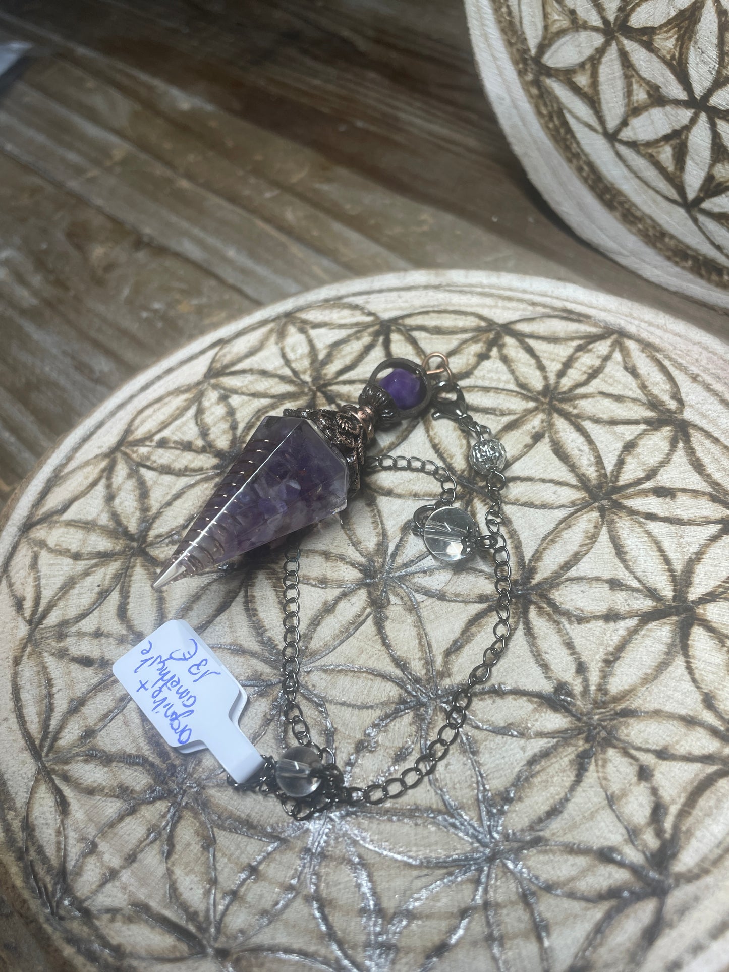 Pendule Orgonite et Améthyste