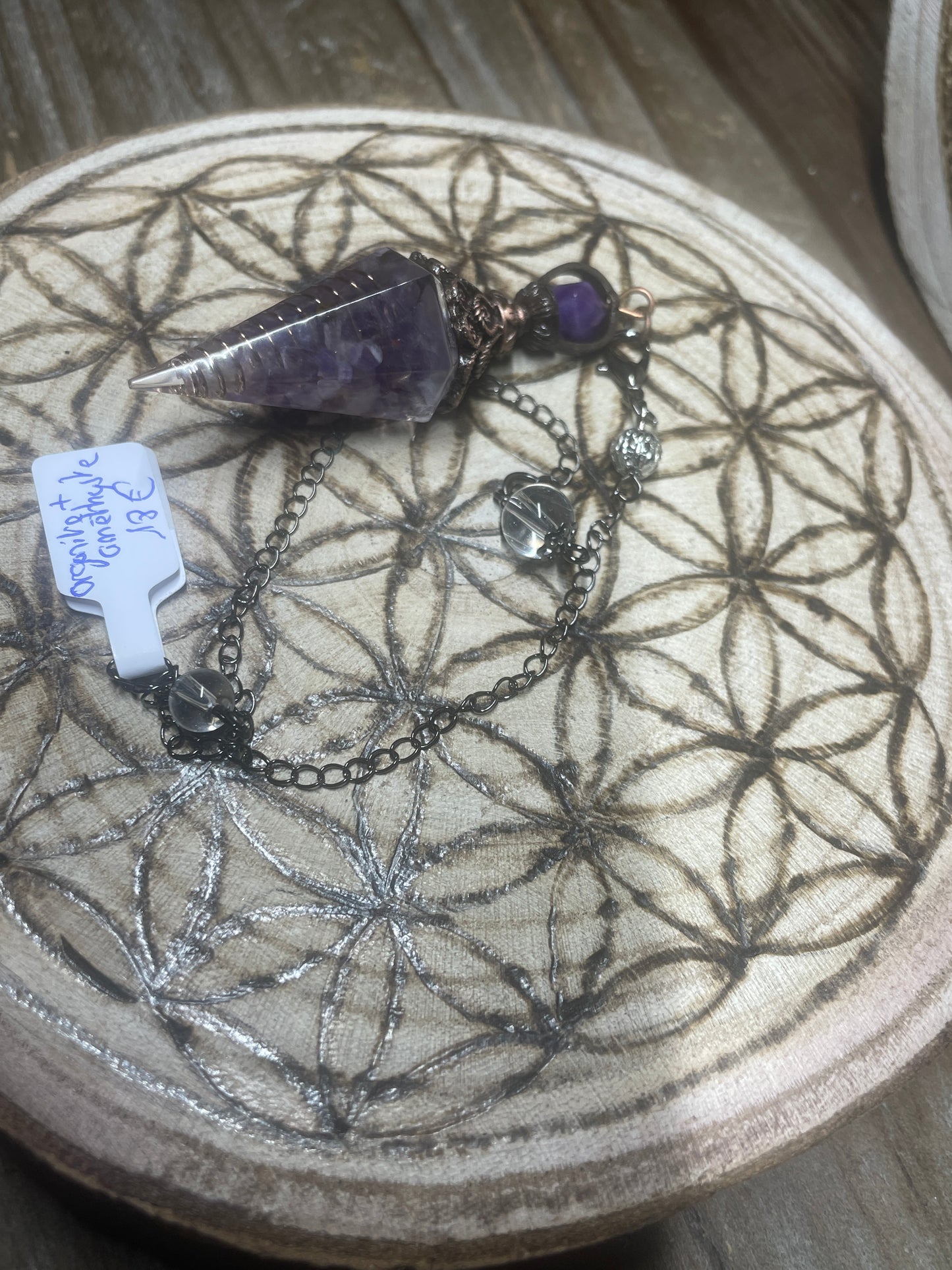 Pendule Orgonite et Améthyste