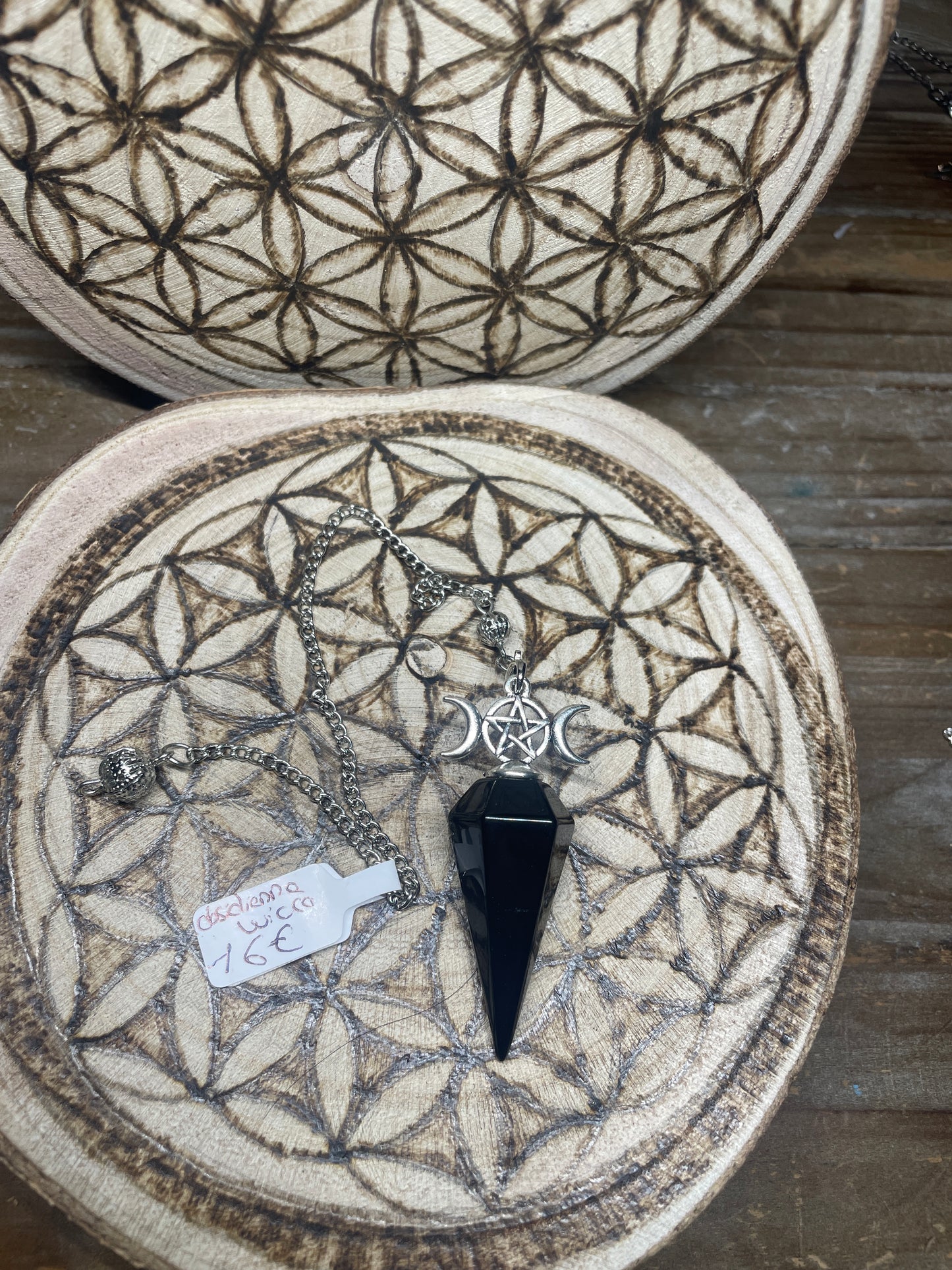 Pendule wicca en Obsidienne