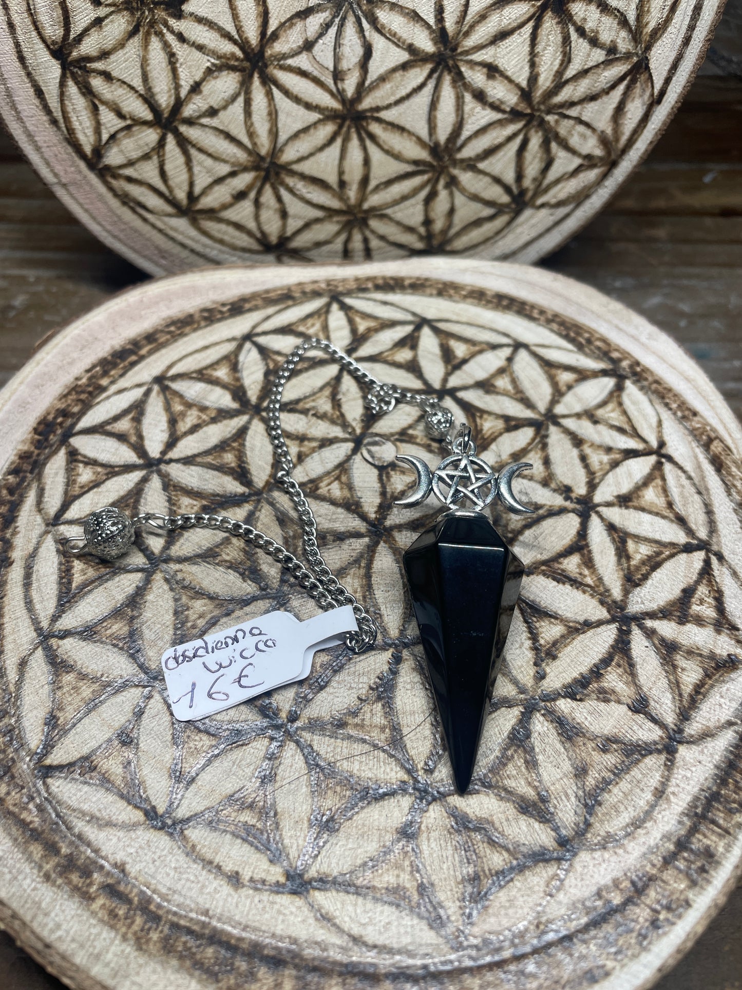 Pendule wicca en Obsidienne