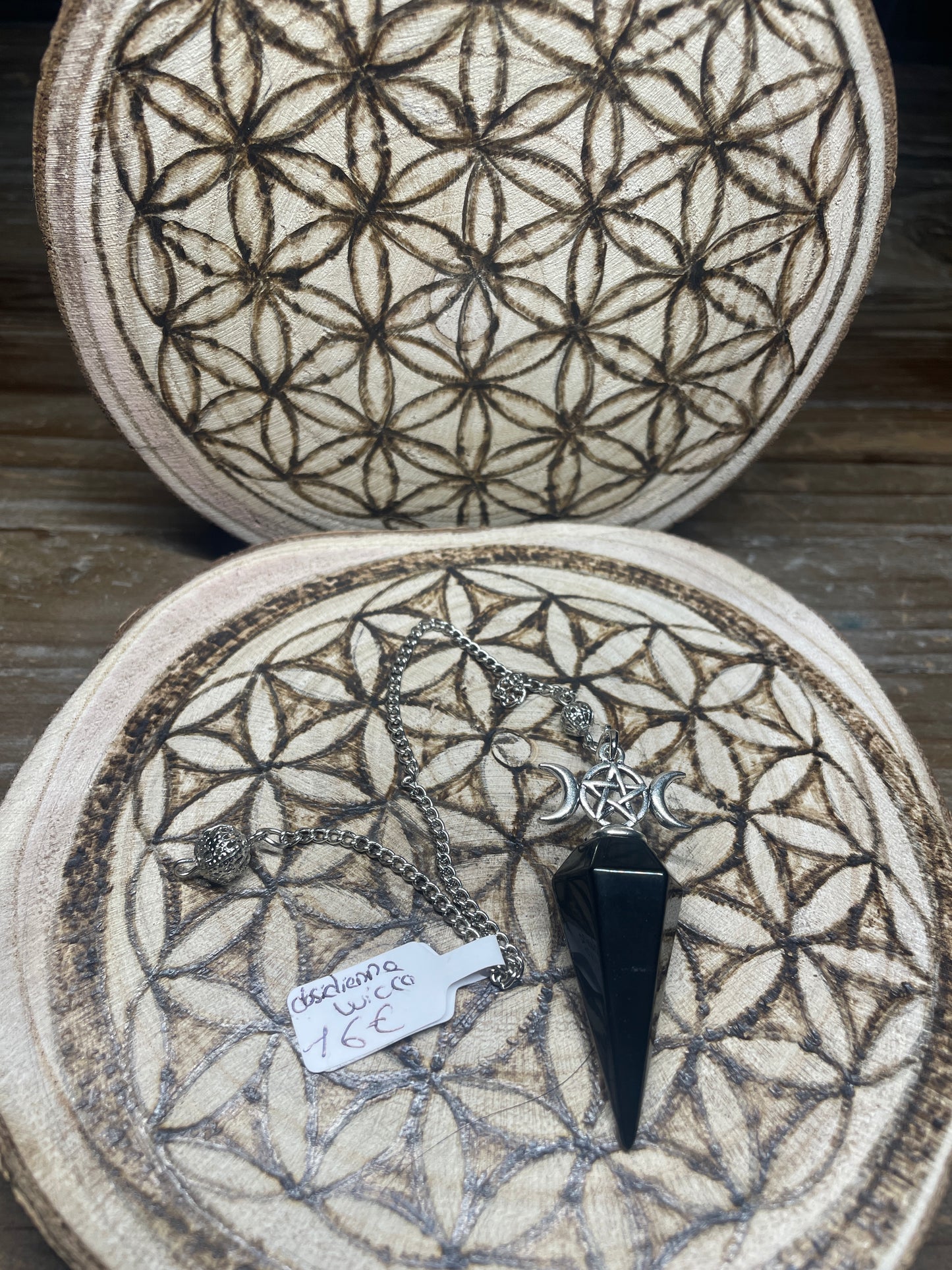 Pendule wicca en Obsidienne