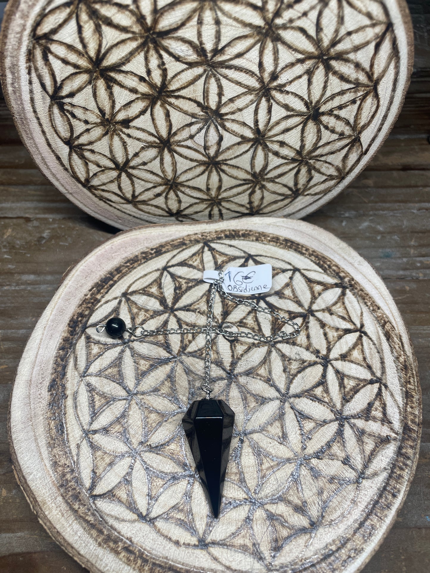 Pendule en obsidienne