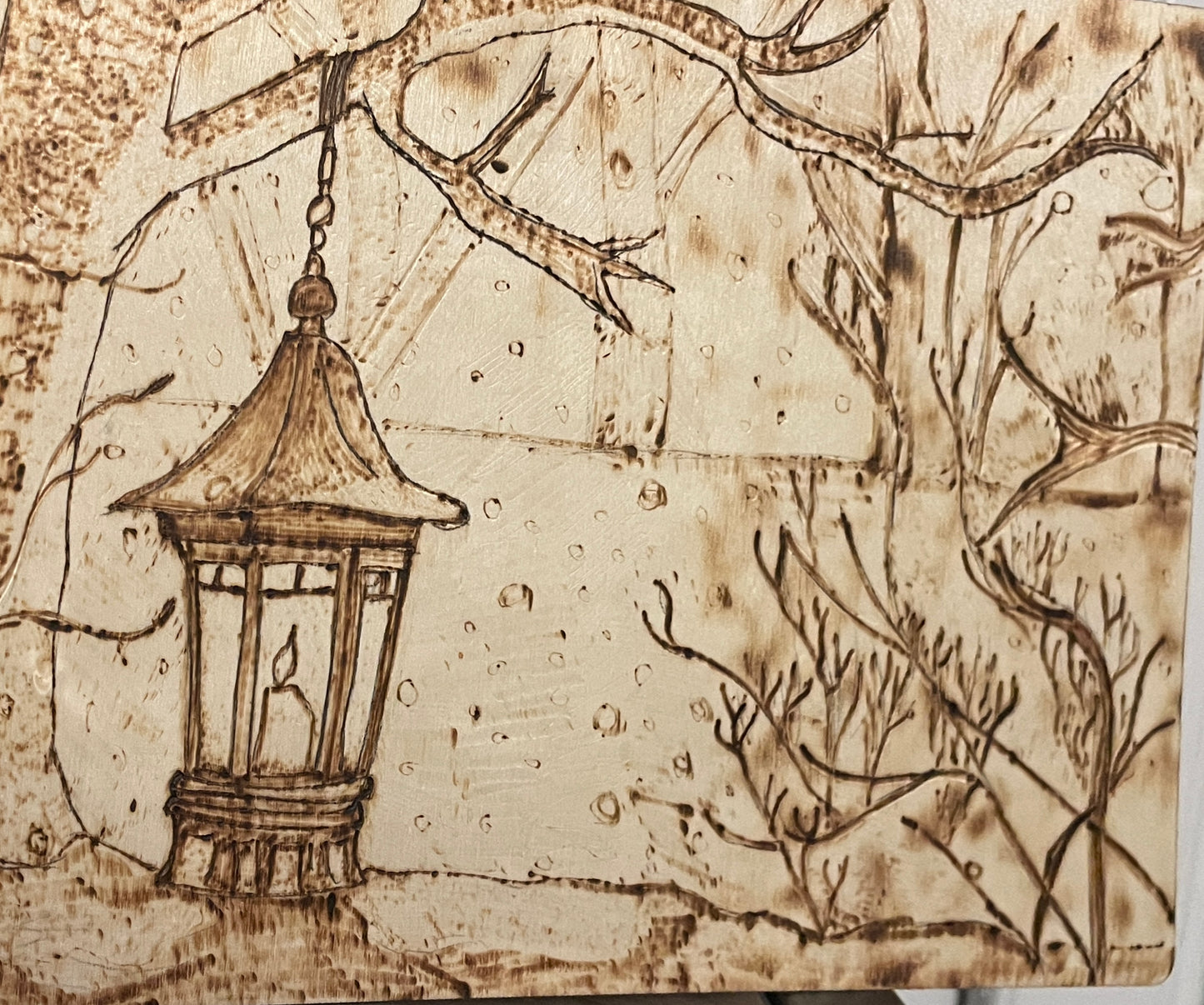 Tableau lanterne hivernale