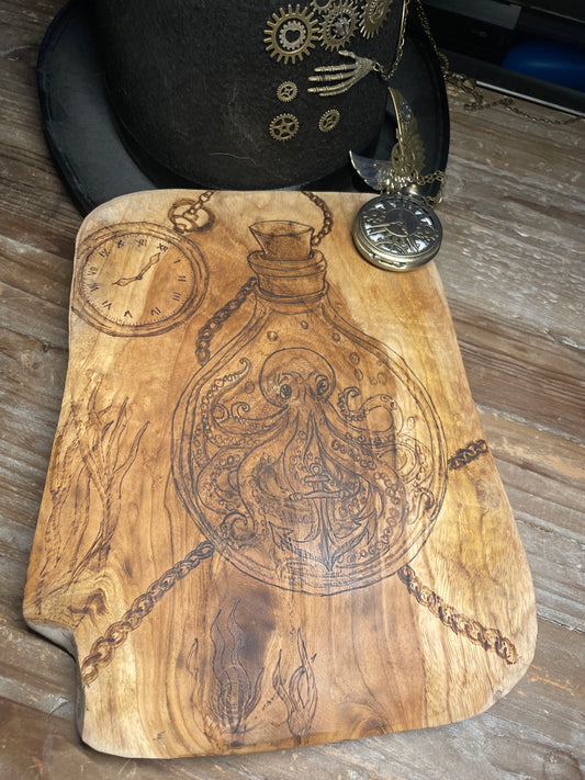 Planche Pieuvre embouteillée