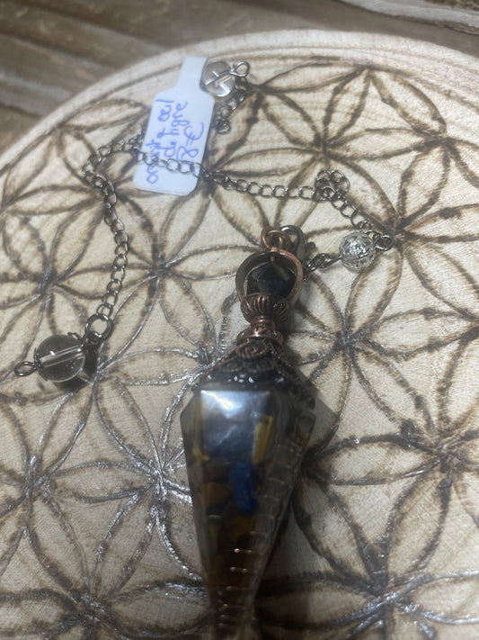 Pendule Orgonite et oeil de tigre