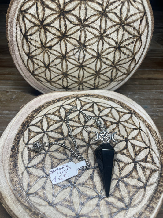 Pendule wicca en Obsidienne