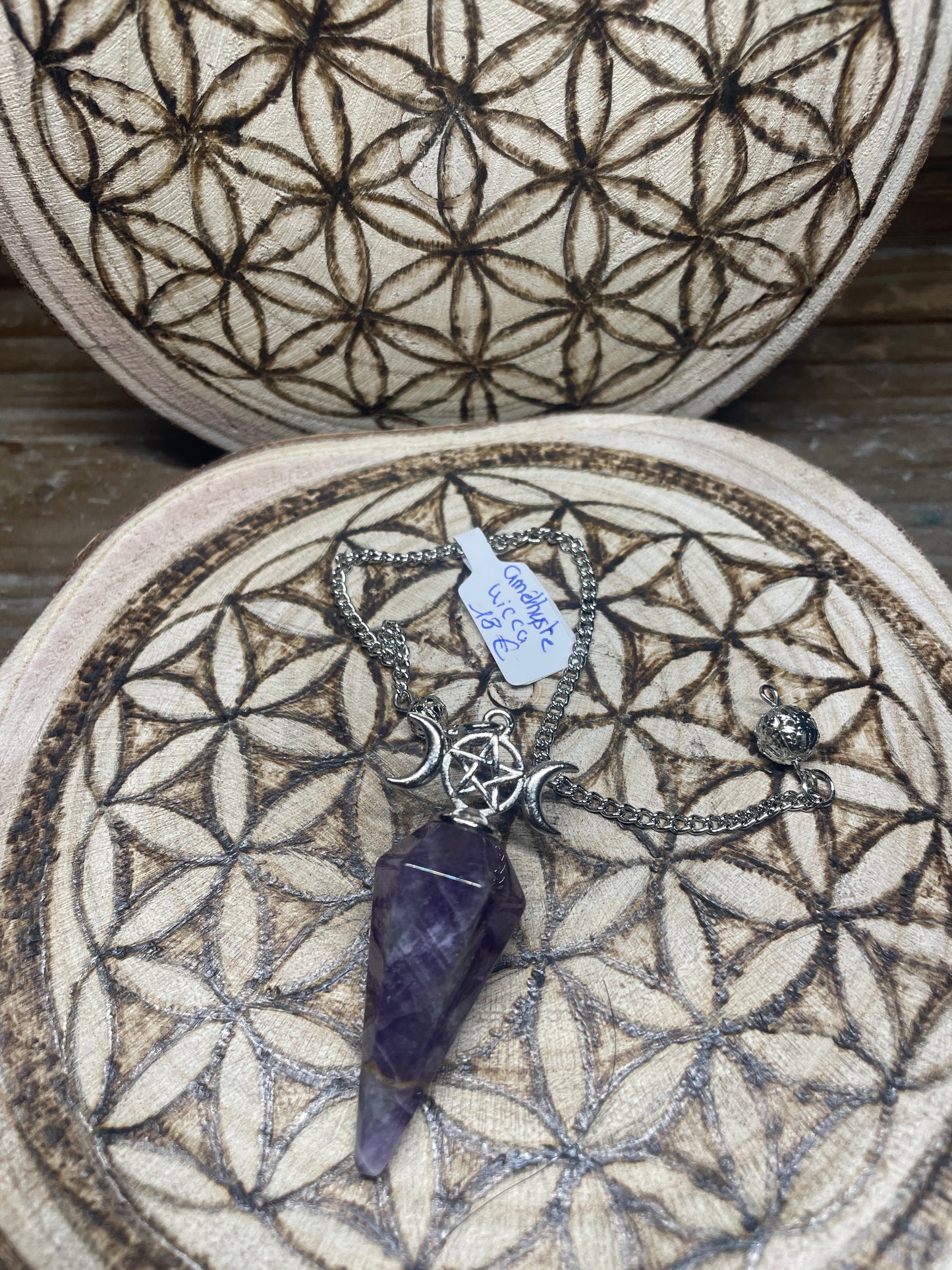 Pendule wicca en améthyste