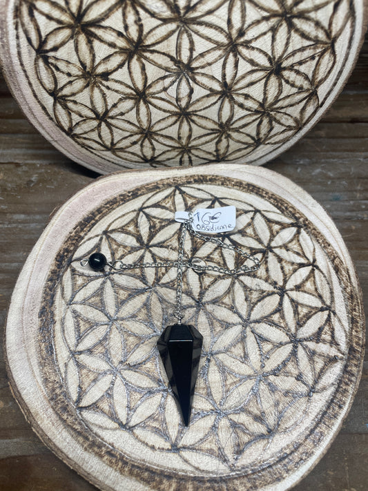 Pendule en obsidienne